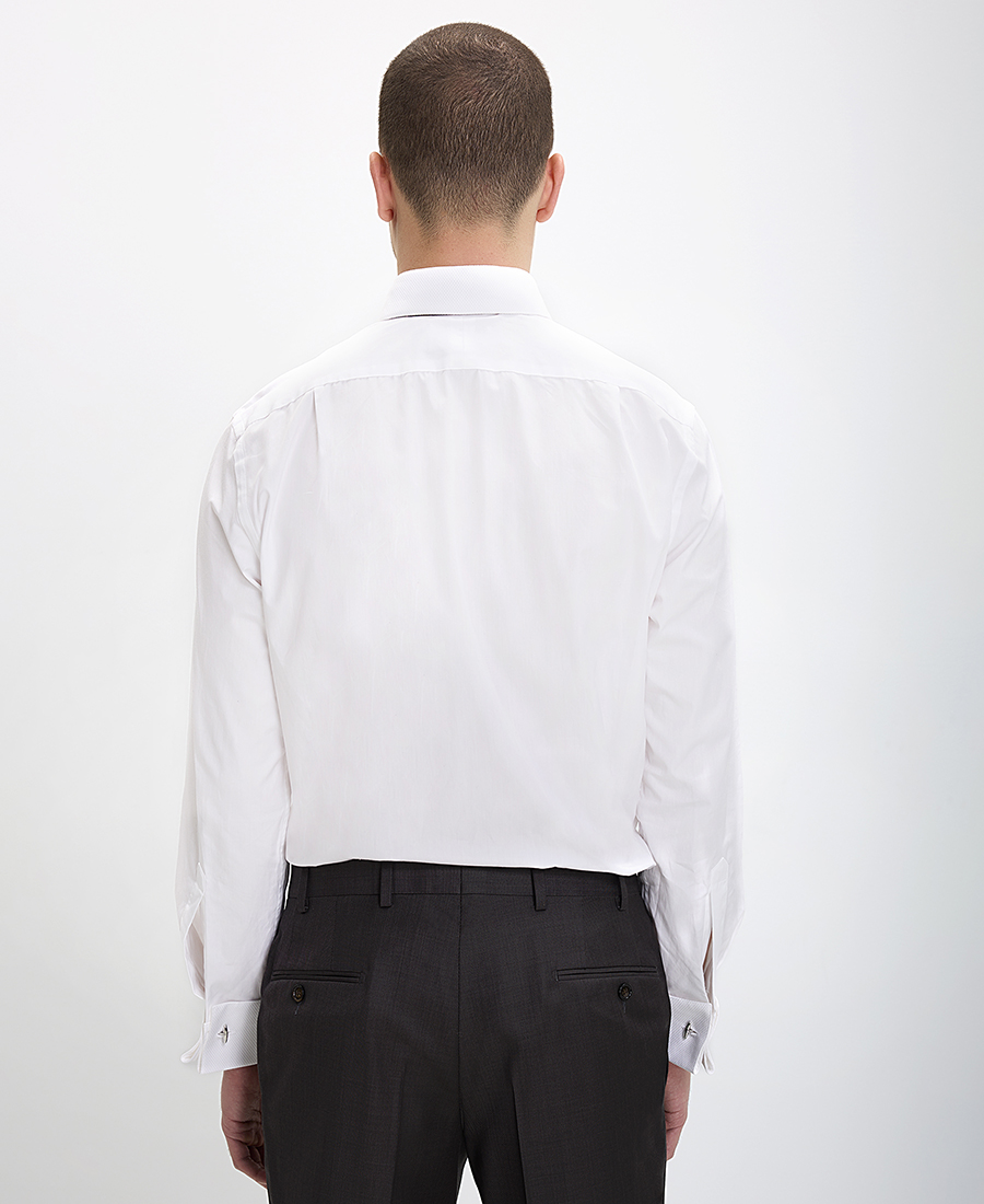 Charles Tyrwhitt Ανδρικό Πουκάμισο Regular Fit Βαμβακερό με Διπλή Μανσέτα Λευκό φωτογραφία