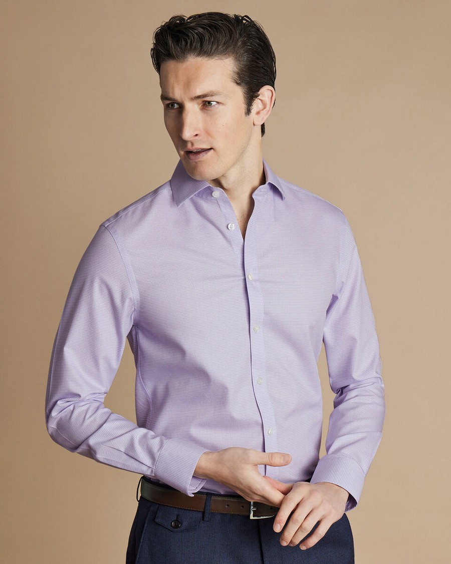 Charles Tyrwhitt Charles Tyrwhitt Ανδρικό Πουκάμισο Non Iron Stretch Kensington Weave Slim Fit