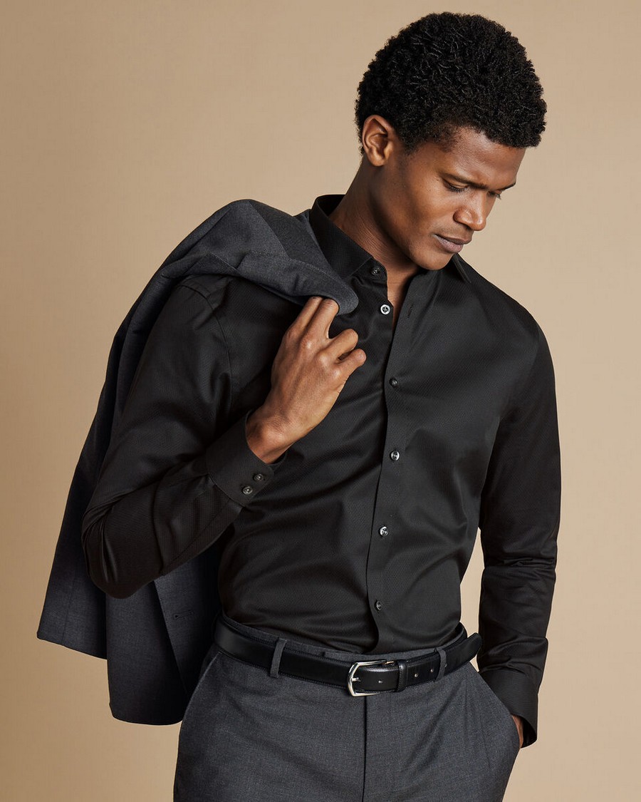 Charles Tyrwhitt Ανδρικό Πουκάμισο Luxury Ascot Weave Slim Fit φωτογραφία