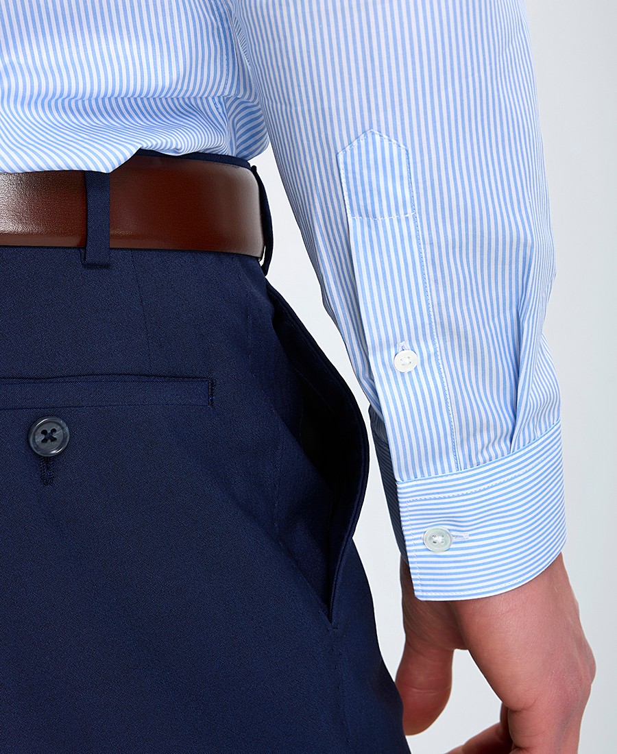 Corneliani Ανδρικό Πουκάμισο Slim Fit 100% Βαμβάκι Ριγέ Γαλάζιο φωτογραφία