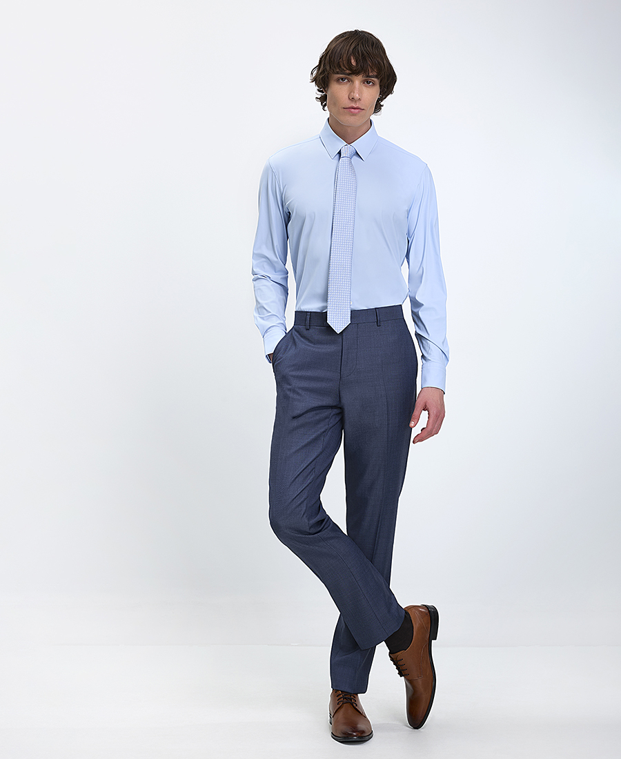 Boss Ανδρικό Πουκάμισο Slim Fit Από Ελαστικό Ύφασμα Με Γιακά Kent φωτογραφία