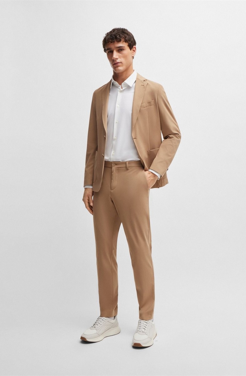 Boss Ανδρικό Πουκάμισο Slim Fit Από Ελαστικό Ύφασμα Με Γιακά Kent φωτογραφία