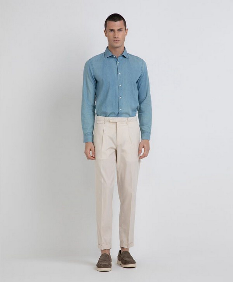 MarkUp MarkUp Ανδρικό Βαμβακερό Πουκάμισο Denim Regular Fit σε Ανοιχτό Μπλε