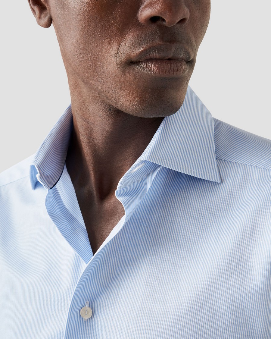 Eton Ανδρικό Πουκάμισο Fine Stripe Signature Twill Slim Fit σε Γαλάζιο φωτογραφία