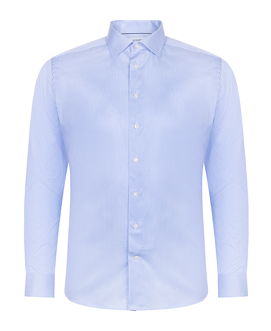 Eton Eton Ανδρικό Πουκάμισο Βαμβακερό Regular Fit σε Ριγέ Γαλάζιο