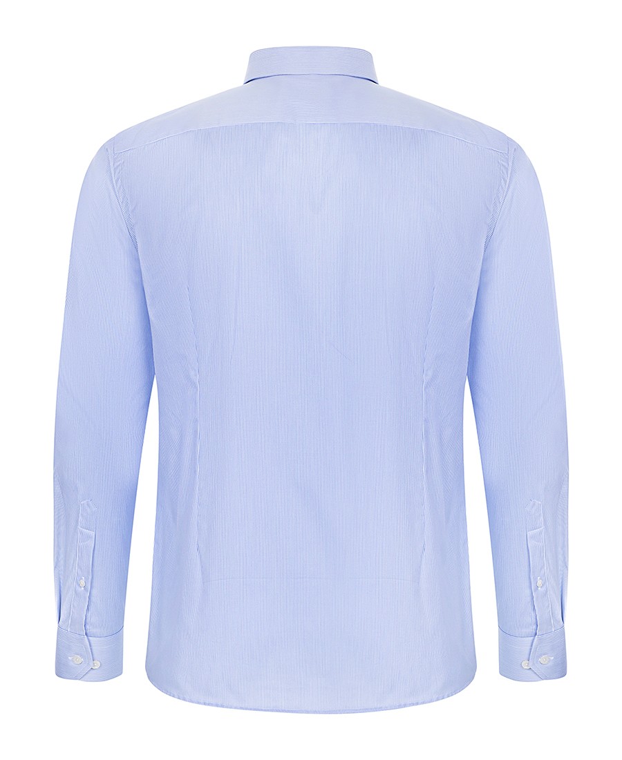 Eton PLUS SIZE Ανδρικό Πουκάμισο Βαμβακερό Regular Fit σε Ριγέ Γαλάζιο φωτογραφία