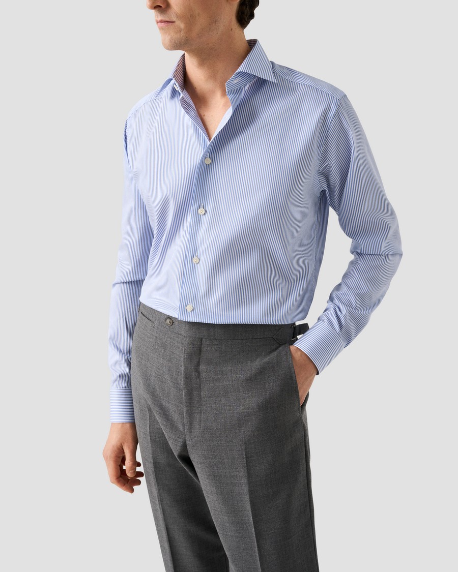 Eton Ανδρικό Πουκάμισο Fine Striped Twill Slim Fit σε Μπλε φωτογραφία