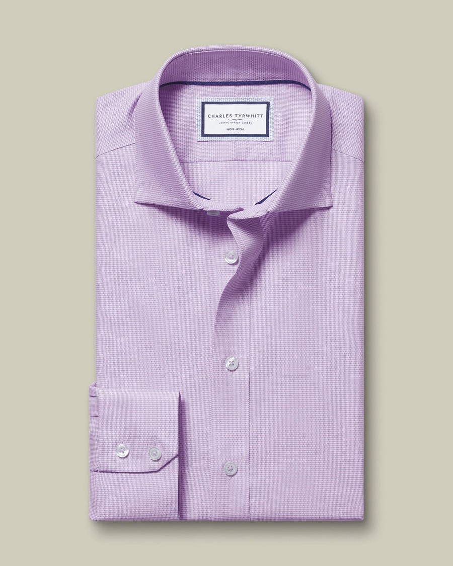 Charles Tyrwhitt Ανδρικό Πουκάμισο Βαμβακερό Non-Iron Westminster Weave Slim Fit φωτογραφία