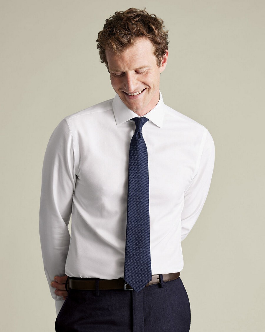 Charles Tyrwhitt Ανδρικό Πουκάμισο Βαμβακερό Non-Iron Westminster Weave Slim Fit φωτογραφία