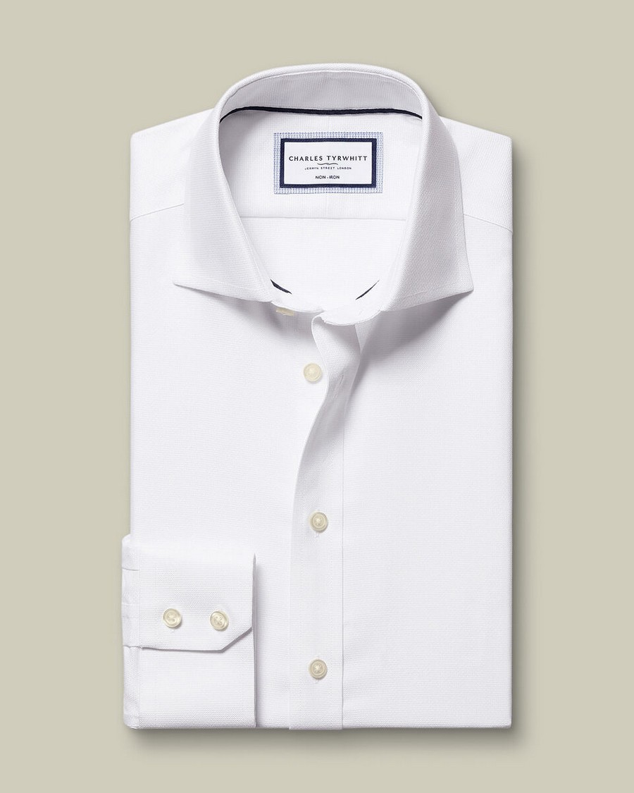 Charles Tyrwhitt Ανδρικό Πουκάμισο Βαμβακερό Non-Iron Westminster Weave Slim Fit φωτογραφία