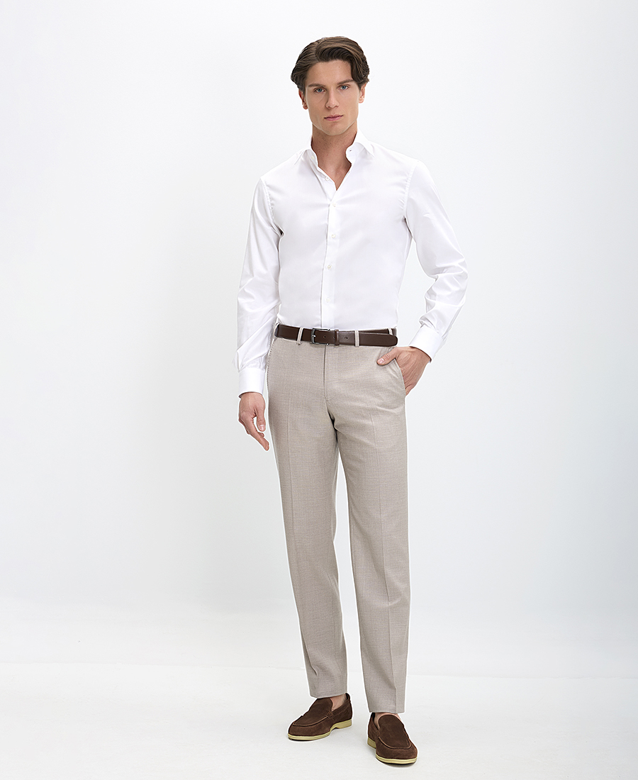 Hd x Vardas Ανδρικό Μακρυμάνικο Πουκάμισο Βαμβακερό Slim Fit σε Λευκό φωτογραφία