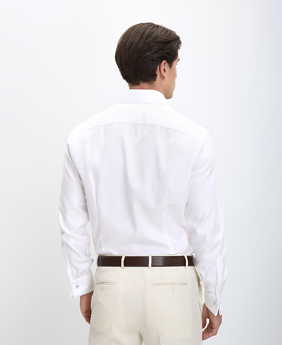 Hd x Vardas Ανδρικό Πουκάμισο Βαμβακερό με Διπλή Μανσέτα Slim Fit σε Λευκό φωτογραφία