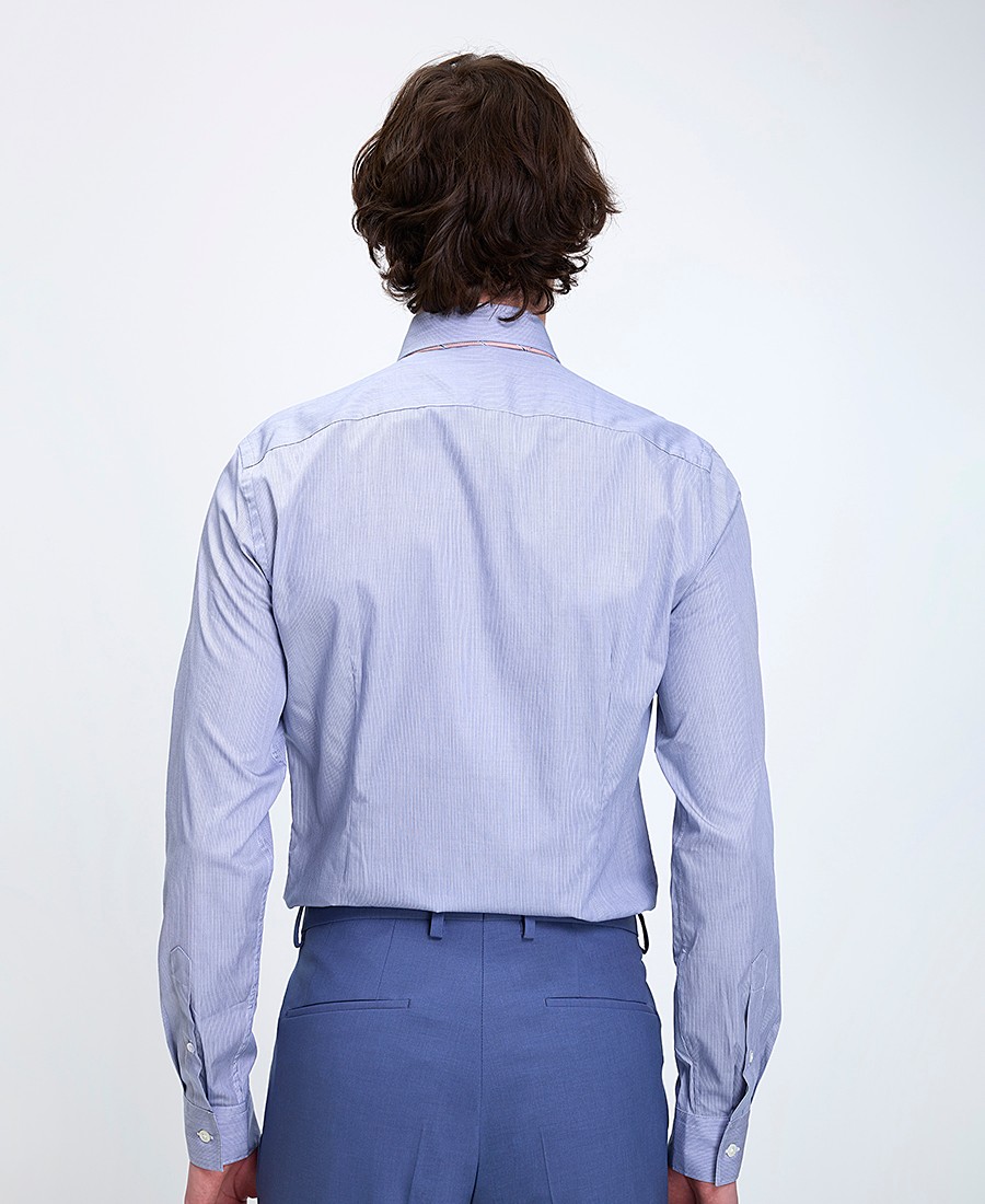 CC Corneliani Ανδρικό Πουκάμισο Slim Fit Βαμβακερό Μπλε Ριγέ φωτογραφία