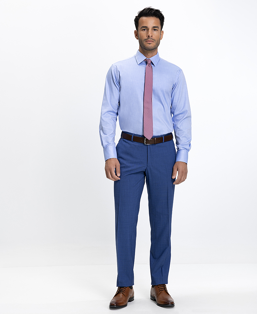 Vardas Ανδρικό Πουκάμισο Slim Fit Βαμβακερό Γαλάζιο φωτογραφία