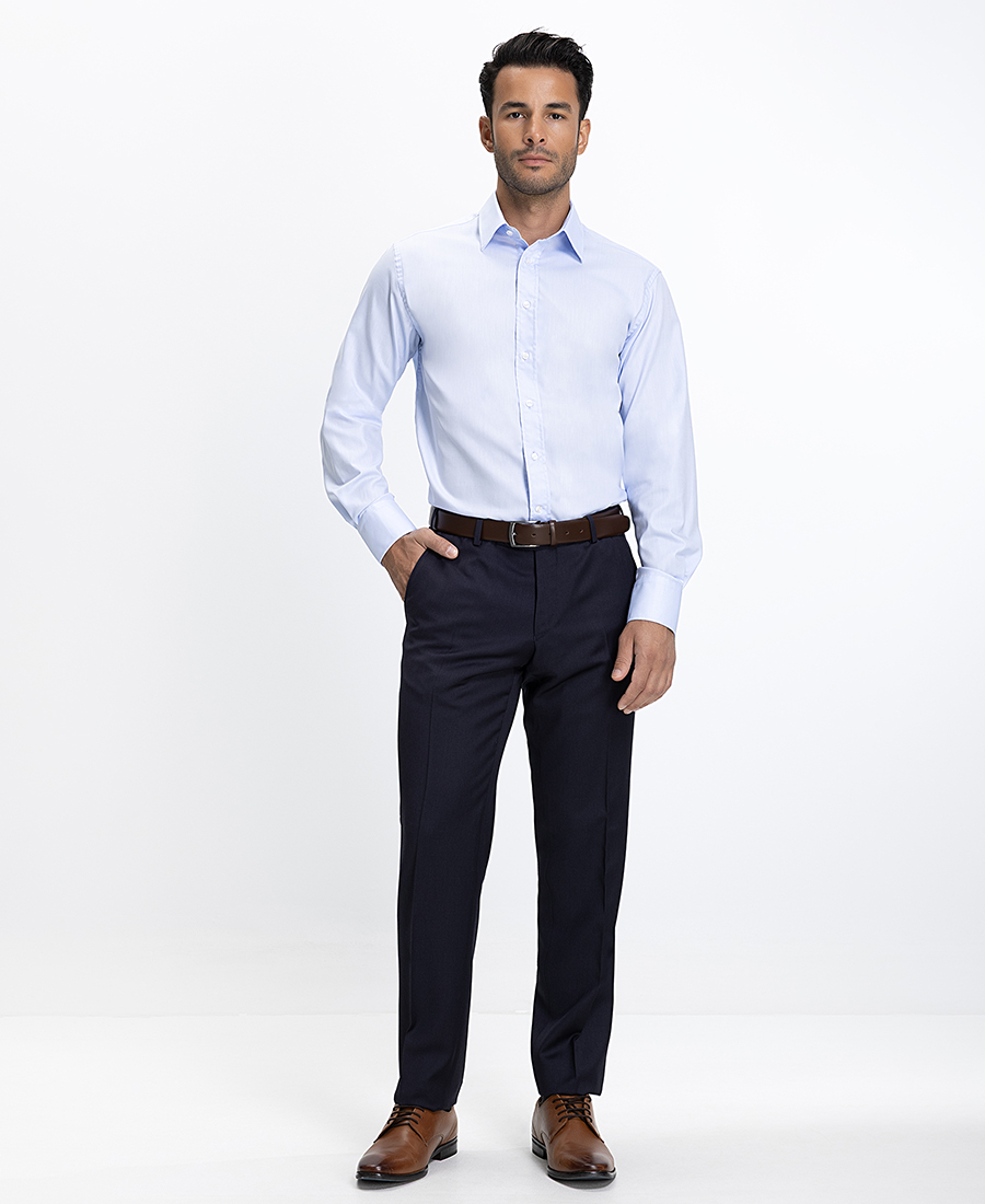 Vardas Ανδρικό Πουκάμισο Slim Fit Βαμβακερό Γαλάζιο φωτογραφία