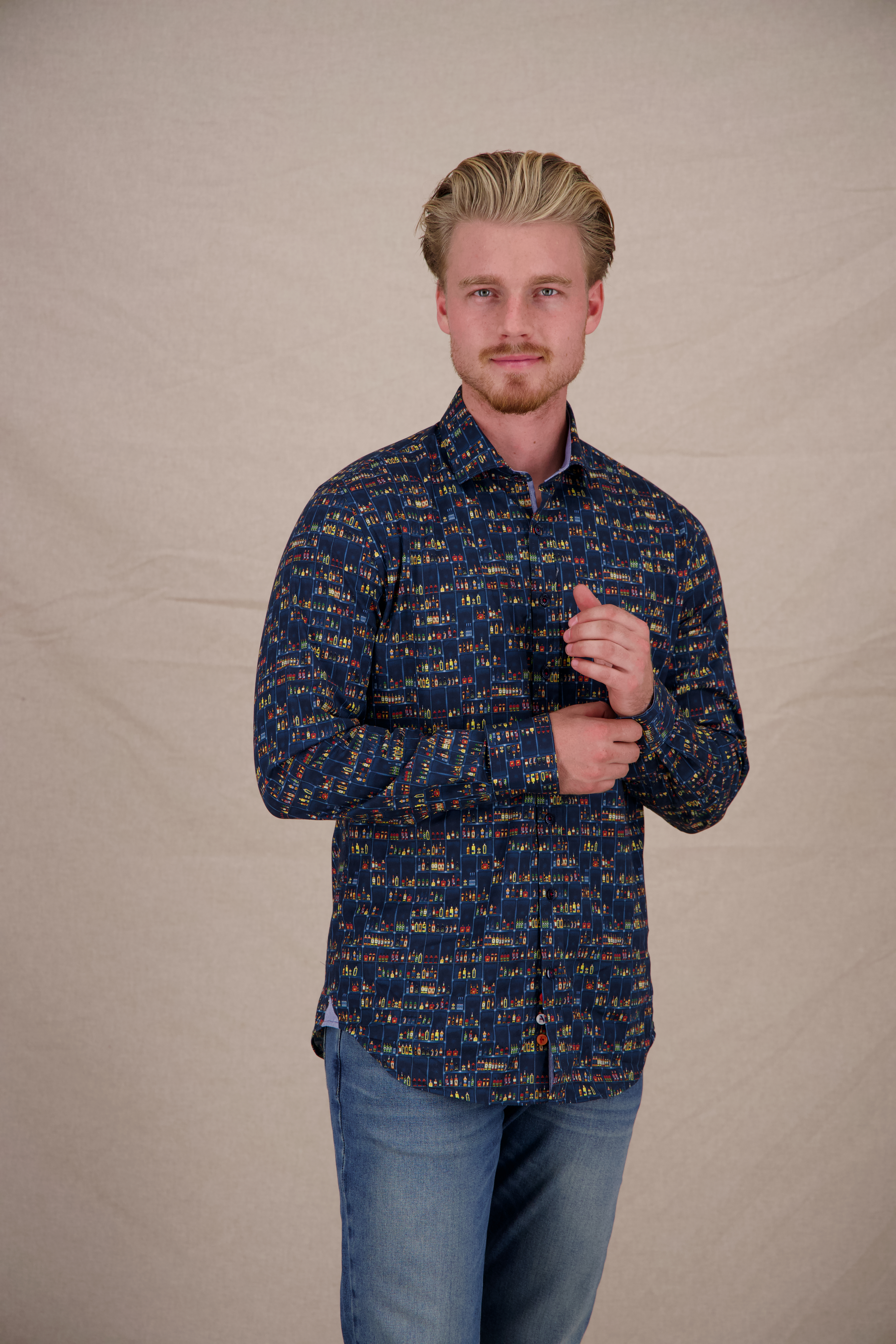 A Fish Named Fred Ανδρικό Βαμβακερό Πουκάμισο Regular Fit Με Μοτίβο φωτογραφία