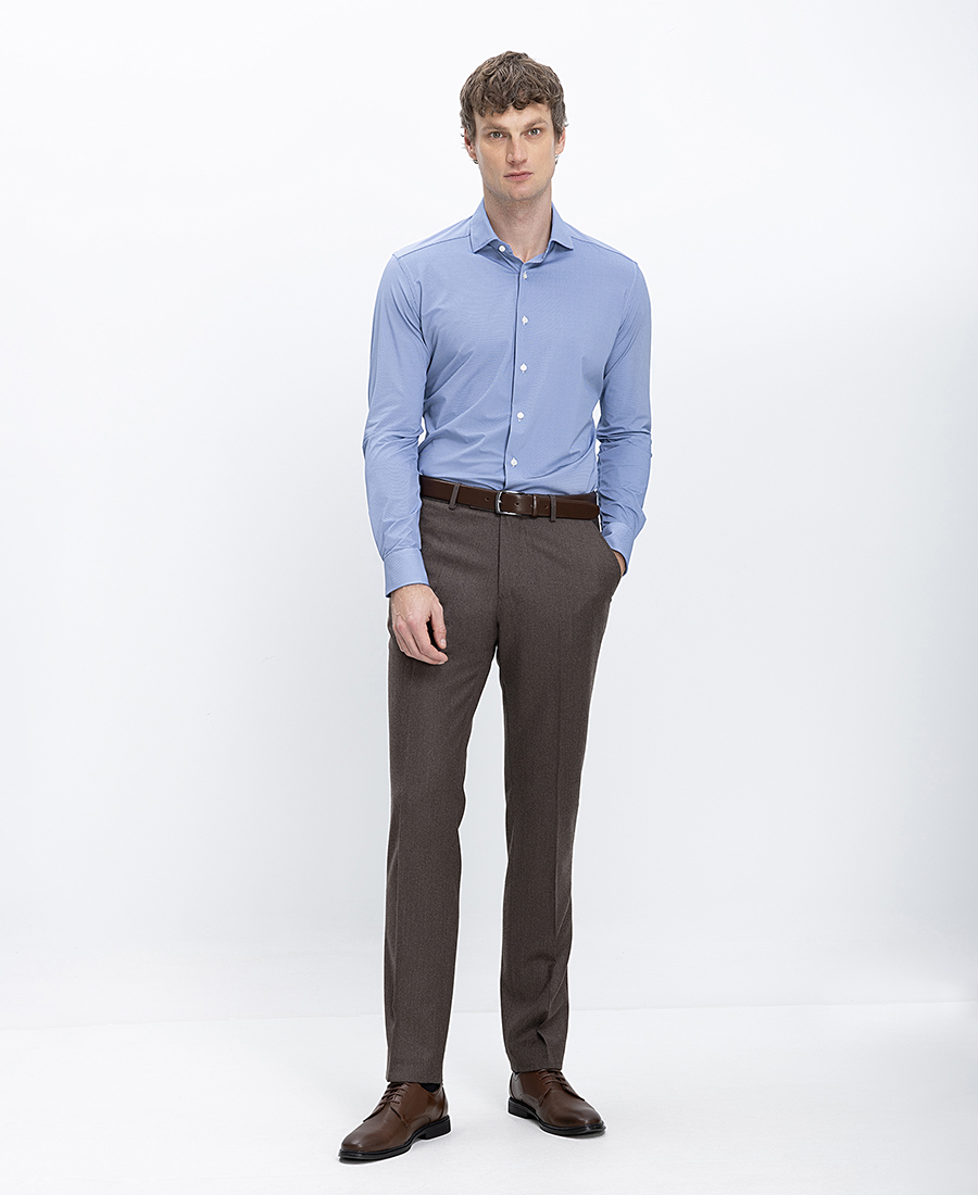 Xacus Ανδρικό Πουκάμισο Stretch Με Μικρομοτίβο Slim Fit φωτογραφία