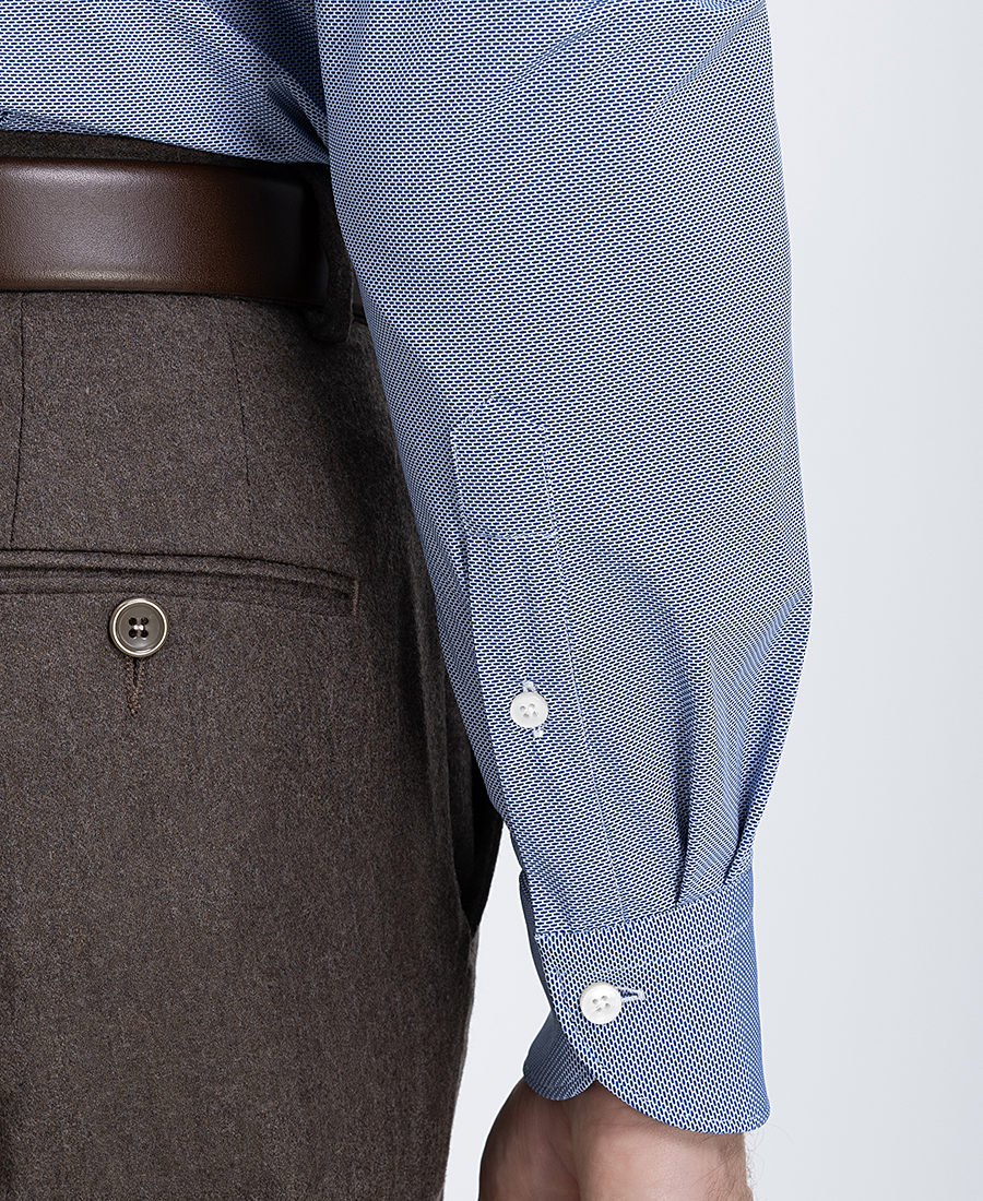 Xacus Ανδρικό Πουκάμισο Stretch Με Μικρομοτίβο Slim Fit φωτογραφία