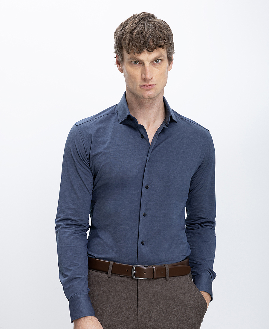 Xacus Xacus Ανδρικό Πουκάμισο Slim Fit Ύφασμα Με Ελαστικότητα