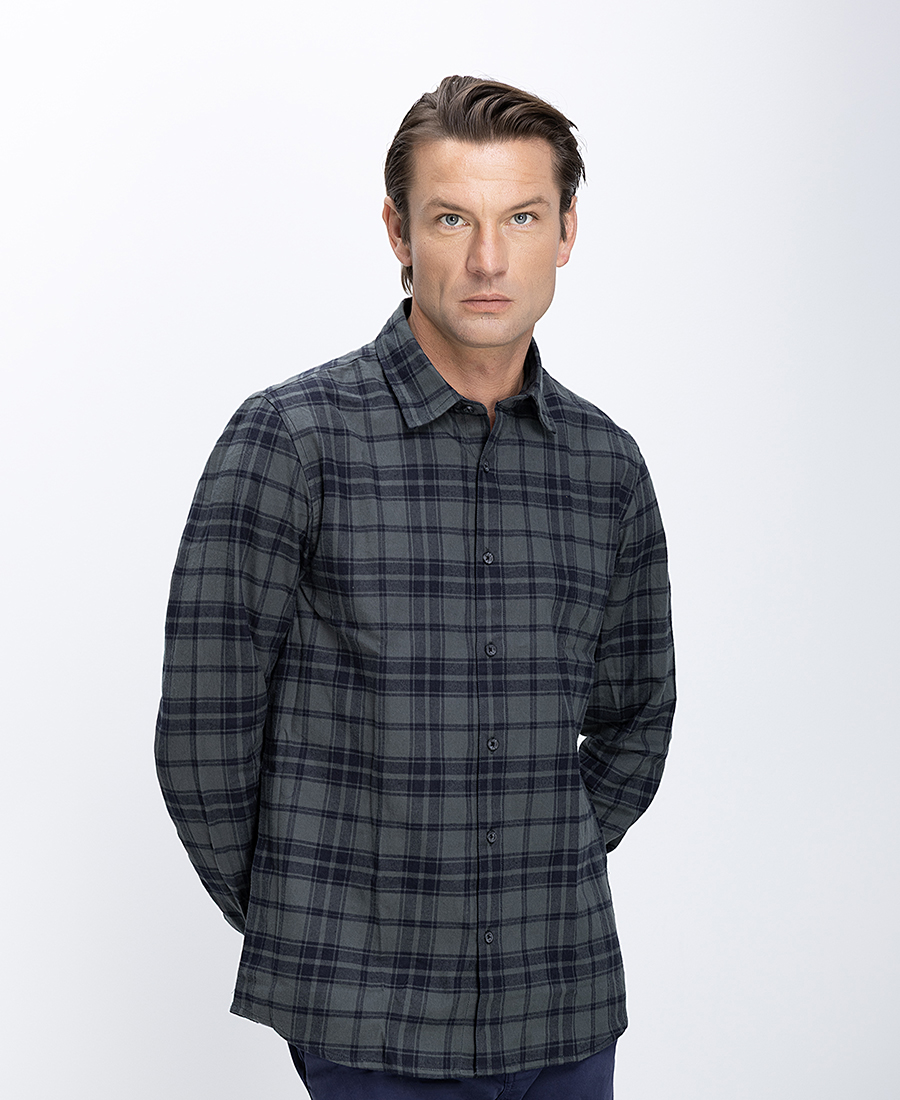 Ανδρικό Πουκάμισο Καρό Βαμβακερό Regular Fit