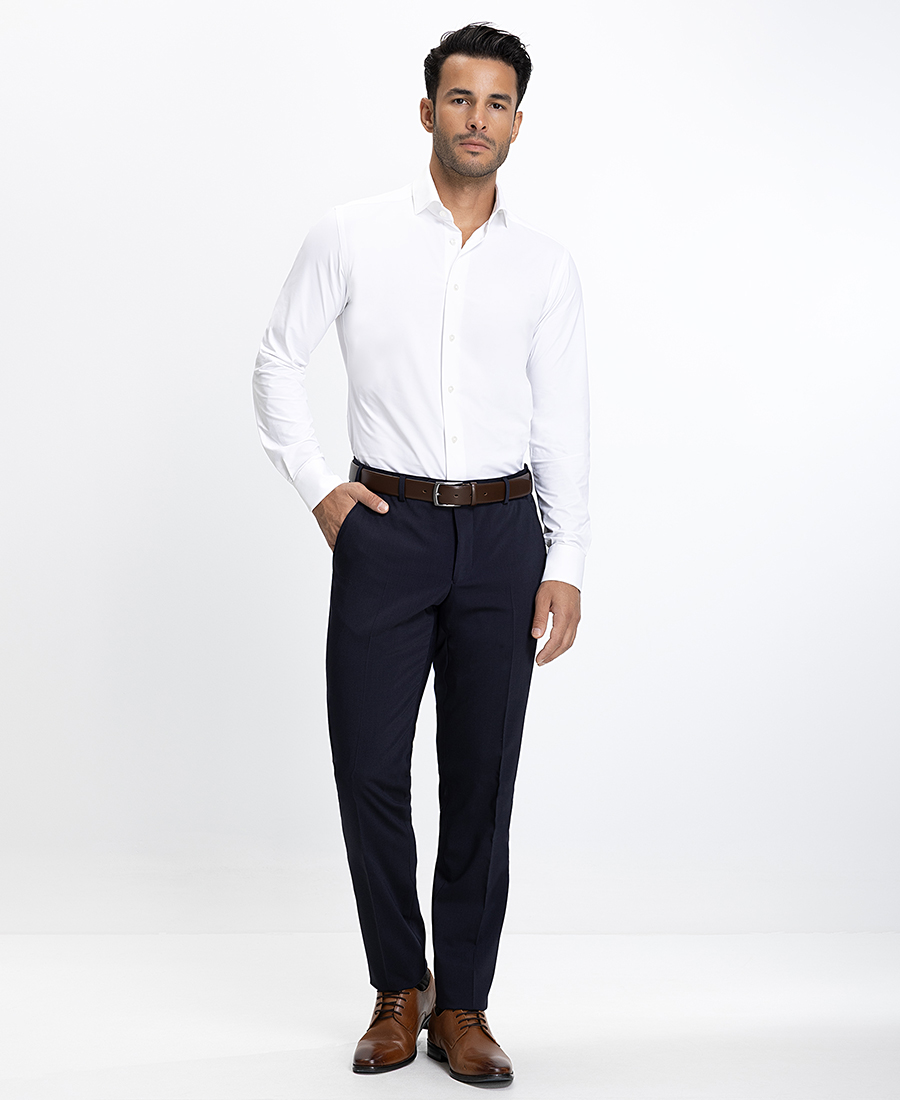 Xacus Ανδρικό Πουκάμισο Slim Fit με Ελαστικότητα Λευκό φωτογραφία
