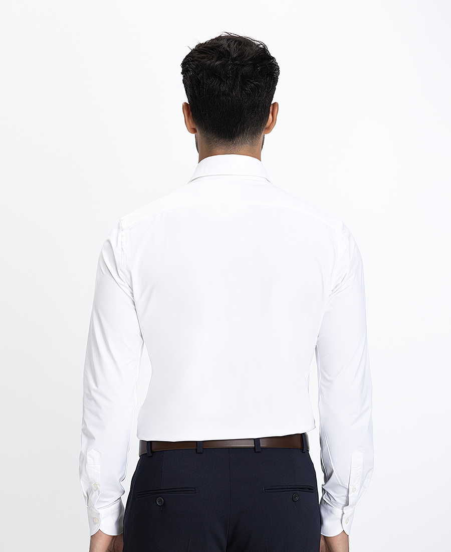 Xacus Ανδρικό Πουκάμισο Slim Fit με Ελαστικότητα Λευκό φωτογραφία