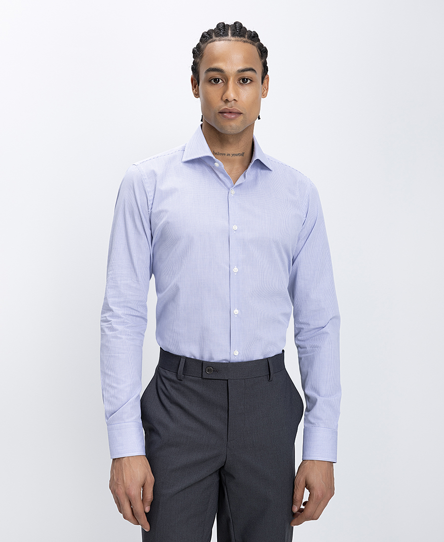 Ανδρικό Πουκάμισο Βαμβακερό Slim Fit Μικροσχέδιο