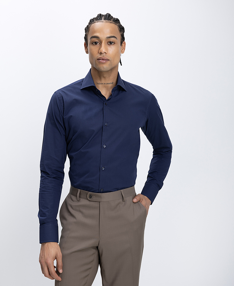 Ανδρικό Πουκάμισο Slim Fit Με Κλασικό Γιακά