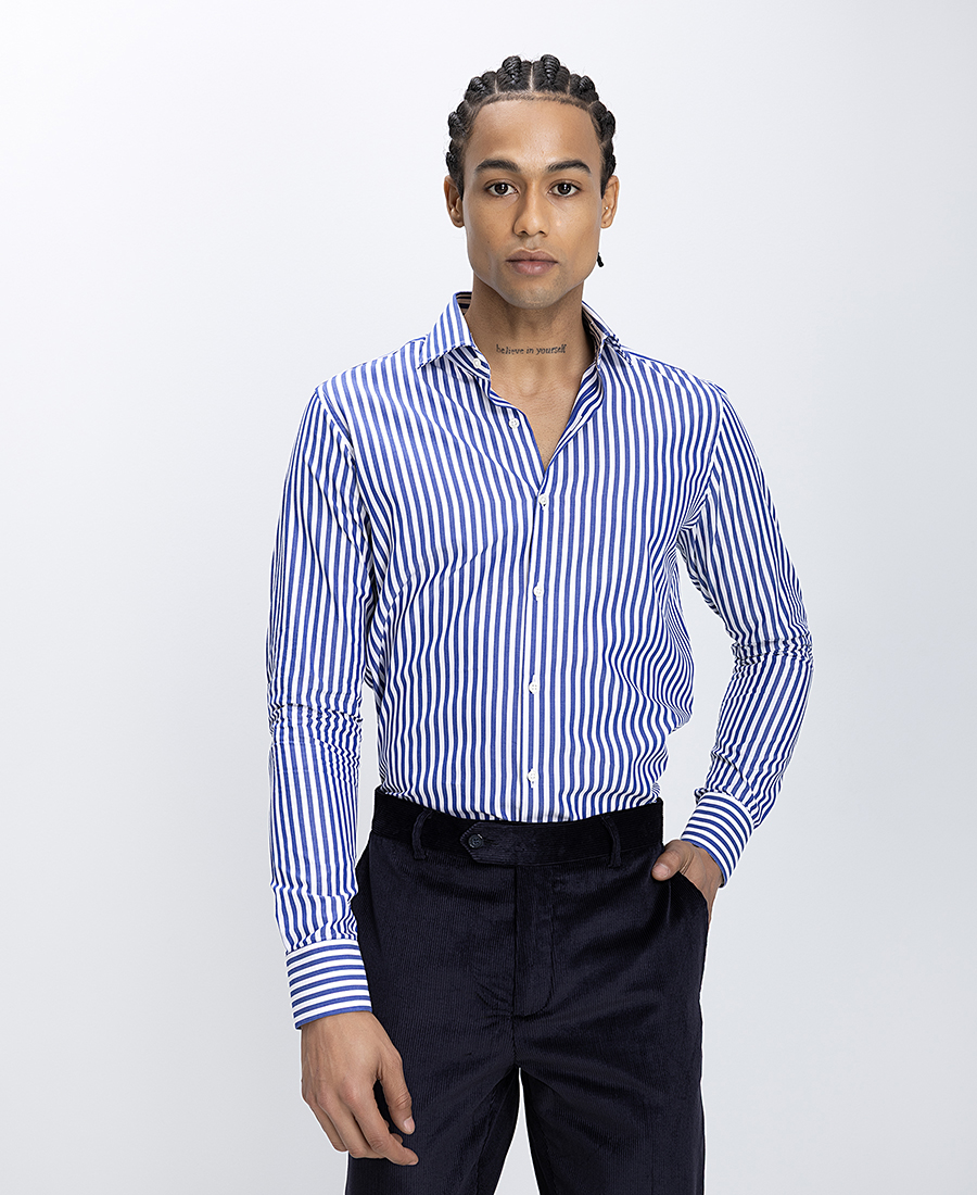 HD x Vardas Ανδρικό Πουκάμισο Ριγέ Βαμβακερό Slim Fit