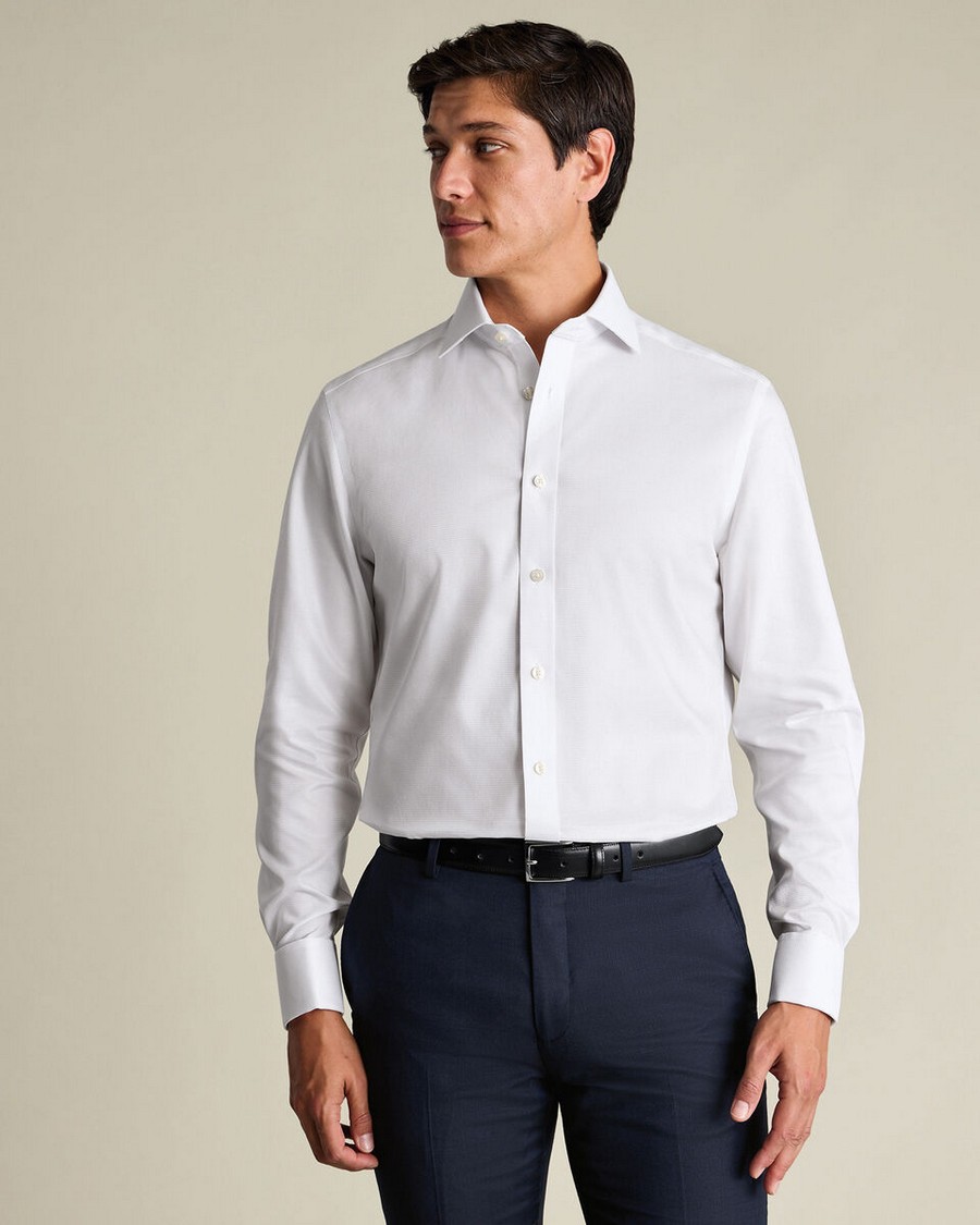 Charles Tyrwhitt Ανδρικό Πουκάμισο Non Iron Stretch Με Cutaway Γιακά