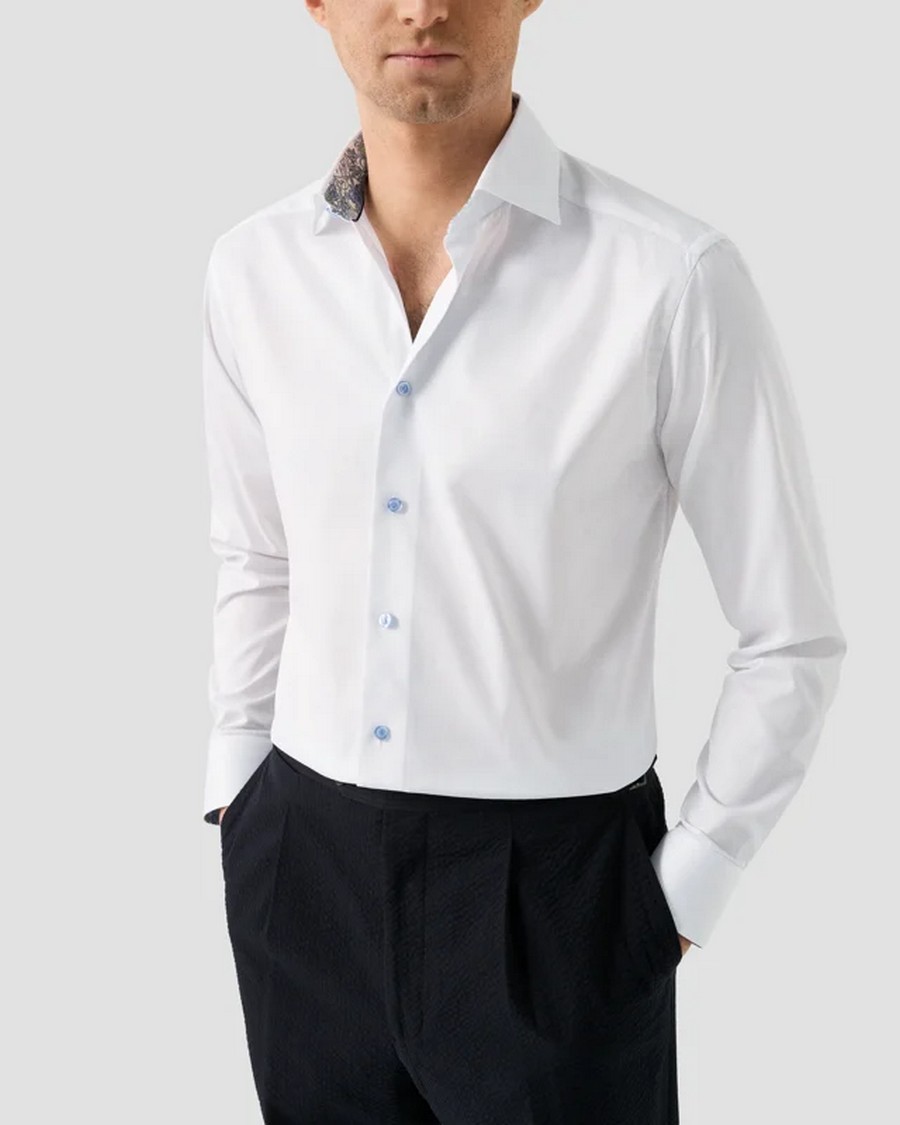 Eton Ανδρικό Πουκάμισο Slim Fit Με Signature Twill Υφή Και Cut Away Γιακά