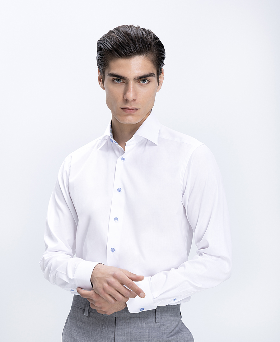Eton Ανδρικό Πουκάμισο Slim Fit Με Signature Twill Υφή Και Cut Away Γιακά