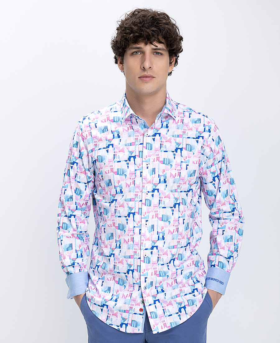 A Fish Named Fred Ανδρικό Πουκάμισο Με Artistic Print Σχέδιο Regular Fit