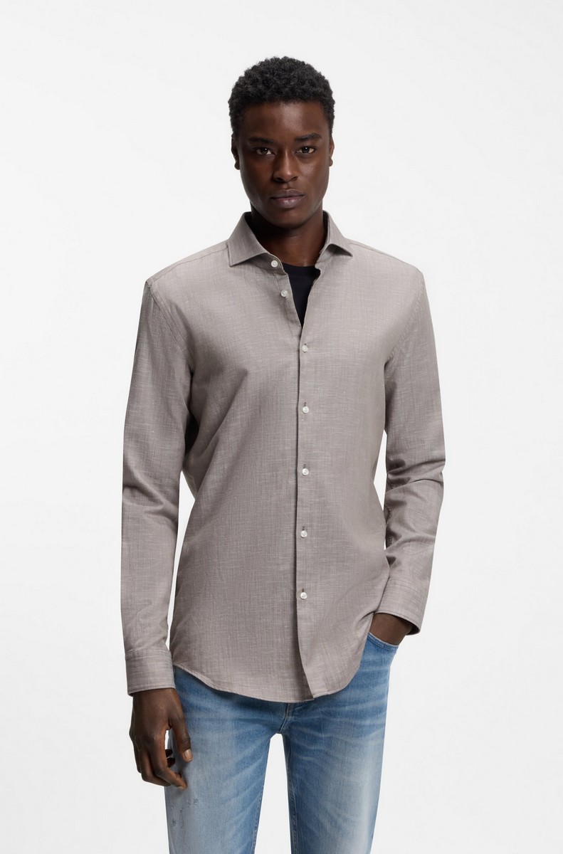 Hugo Ανδρικό Πουκάμισο Με Γιακά Spread Slim Fit