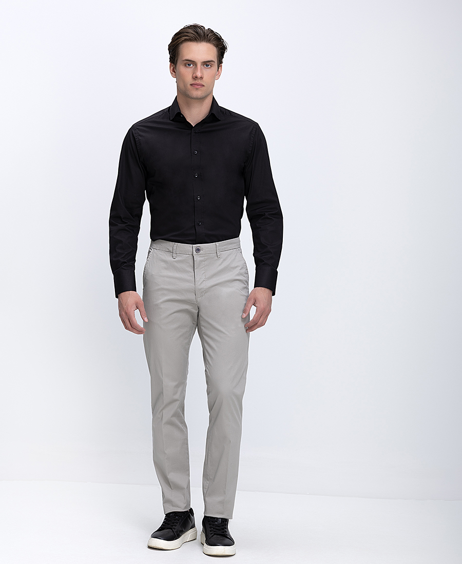 Ανδρικό Πουκάμισο Βαμβακερό Με Κλασικό Γιακά Slim Fit φωτογραφία