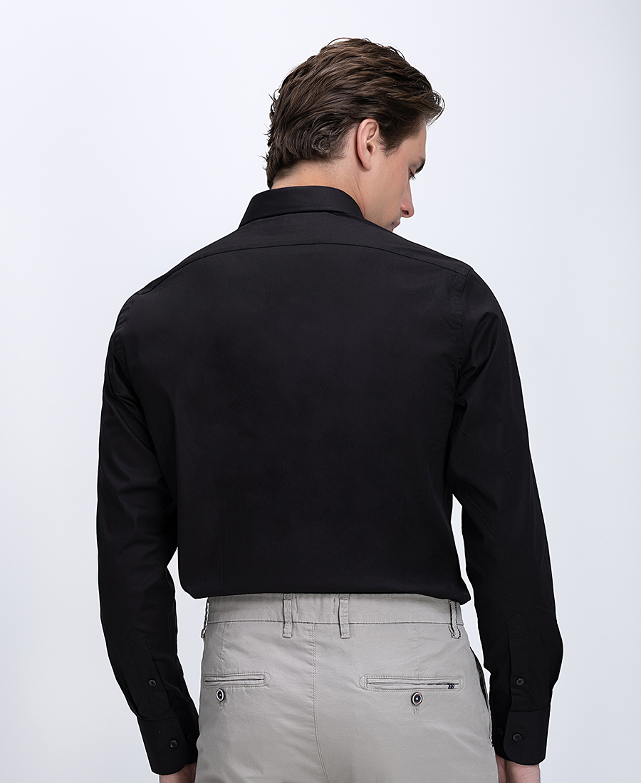 Ανδρικό Πουκάμισο Βαμβακερό Με Κλασικό Γιακά Slim Fit φωτογραφία