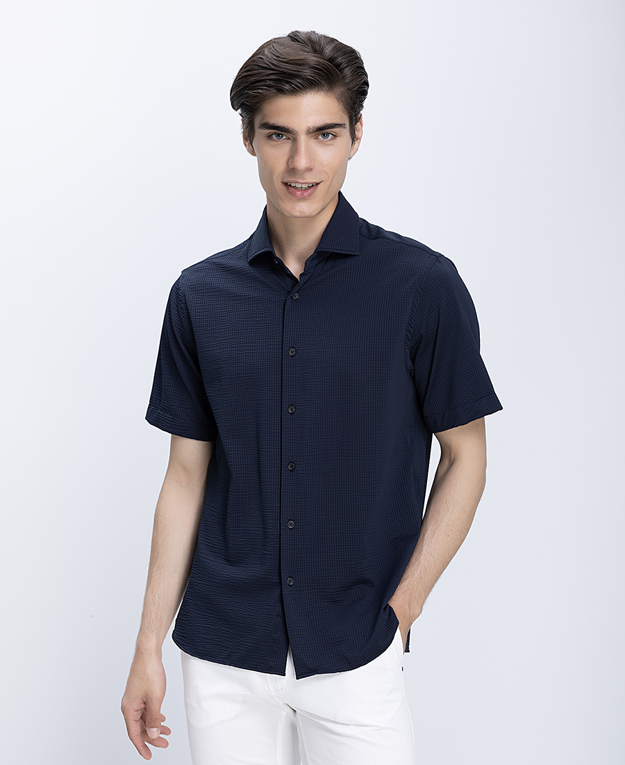 Xacus Ανδρικό Πουκάμισο Με Ανάγλυφη Υφή Modern Fit