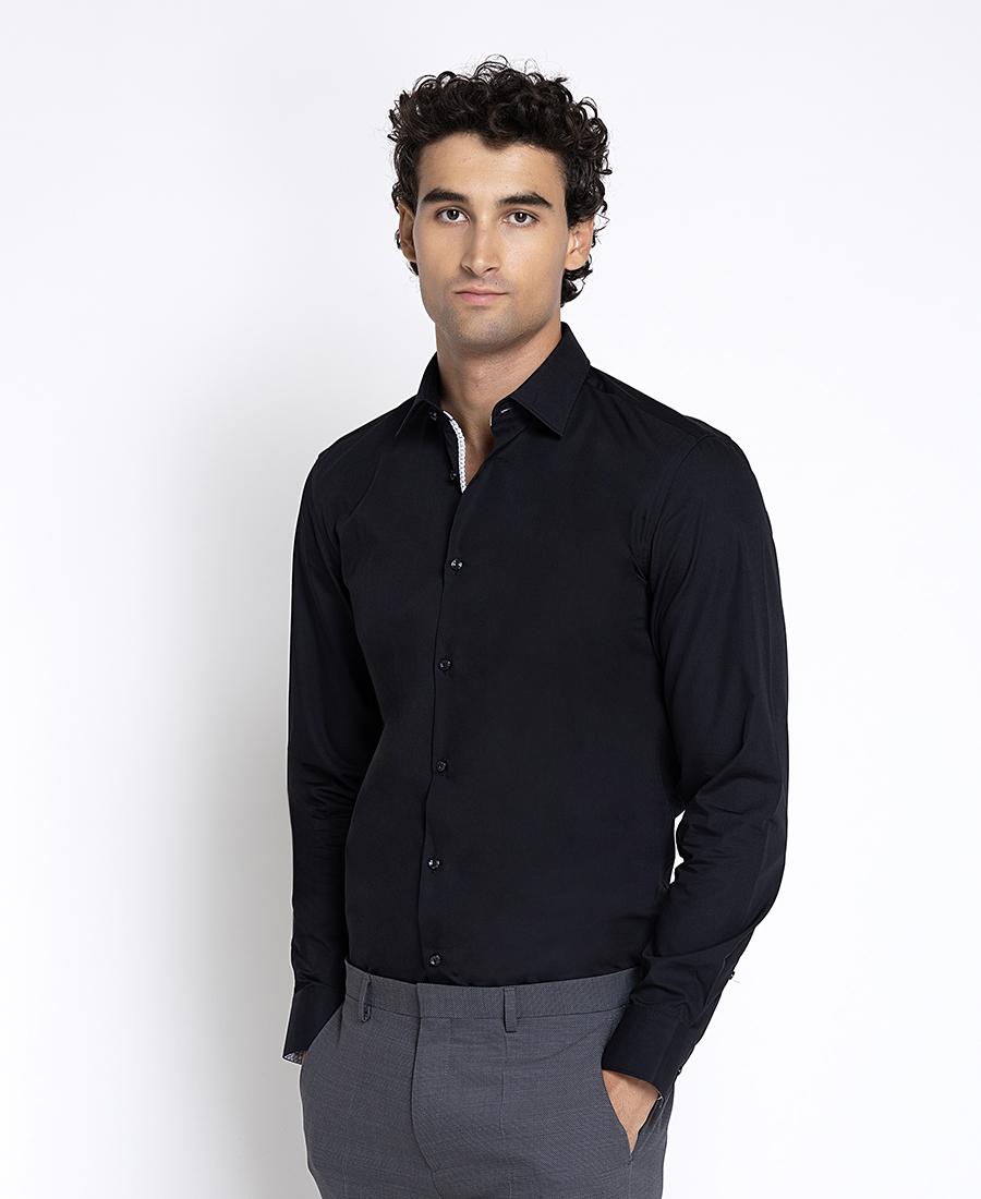 HUGO Ανδρικό Μονόχρωμο Βαμβακερό Πουκάμισο Slim Fit Για Business & Formal Εμφανίσεις