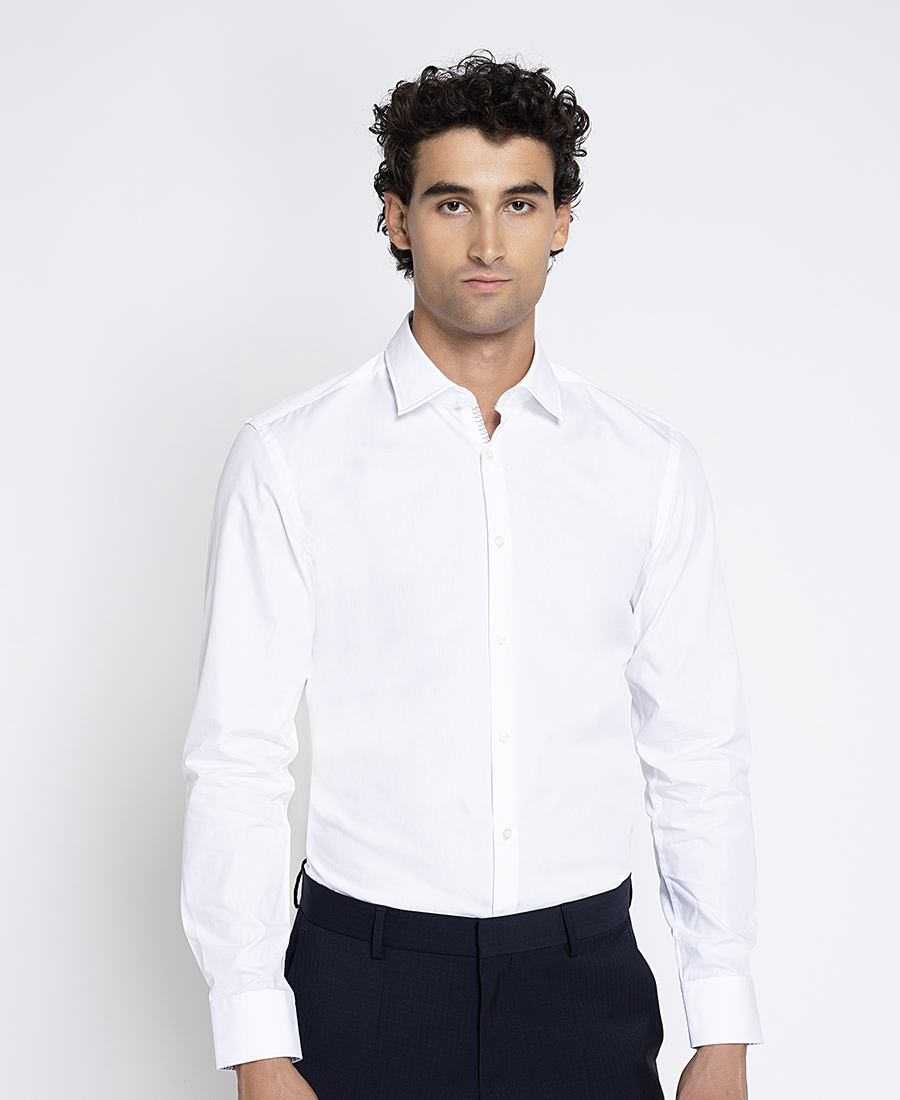 HUGO Ανδρικό Μονόχρωμο Βαμβακερό Πουκάμισο Slim Fit Για Business & Formal Εμφανίσεις