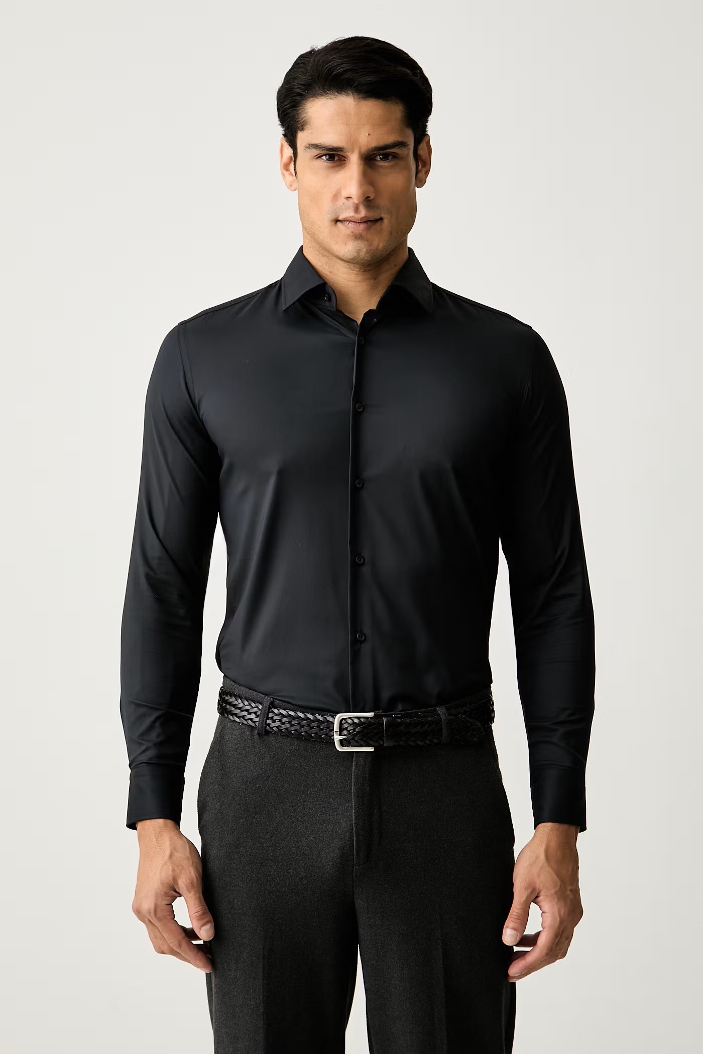 Boss Ανδρικό Μονόχρωμο Πουκάμισο Slim Fit Με 4-Way Stretch Για Business & Casual Εμφανίσεις