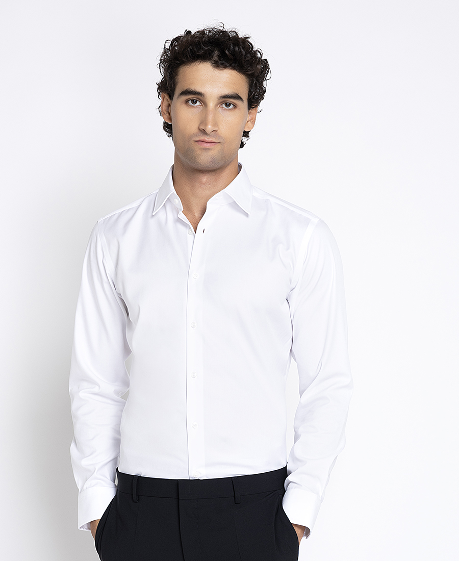 Boss Ανδρικό Μονόχρωμο Βαμβακερό Πουκάμισο Slim Fit Για Business & Formal Εμφανίσεις