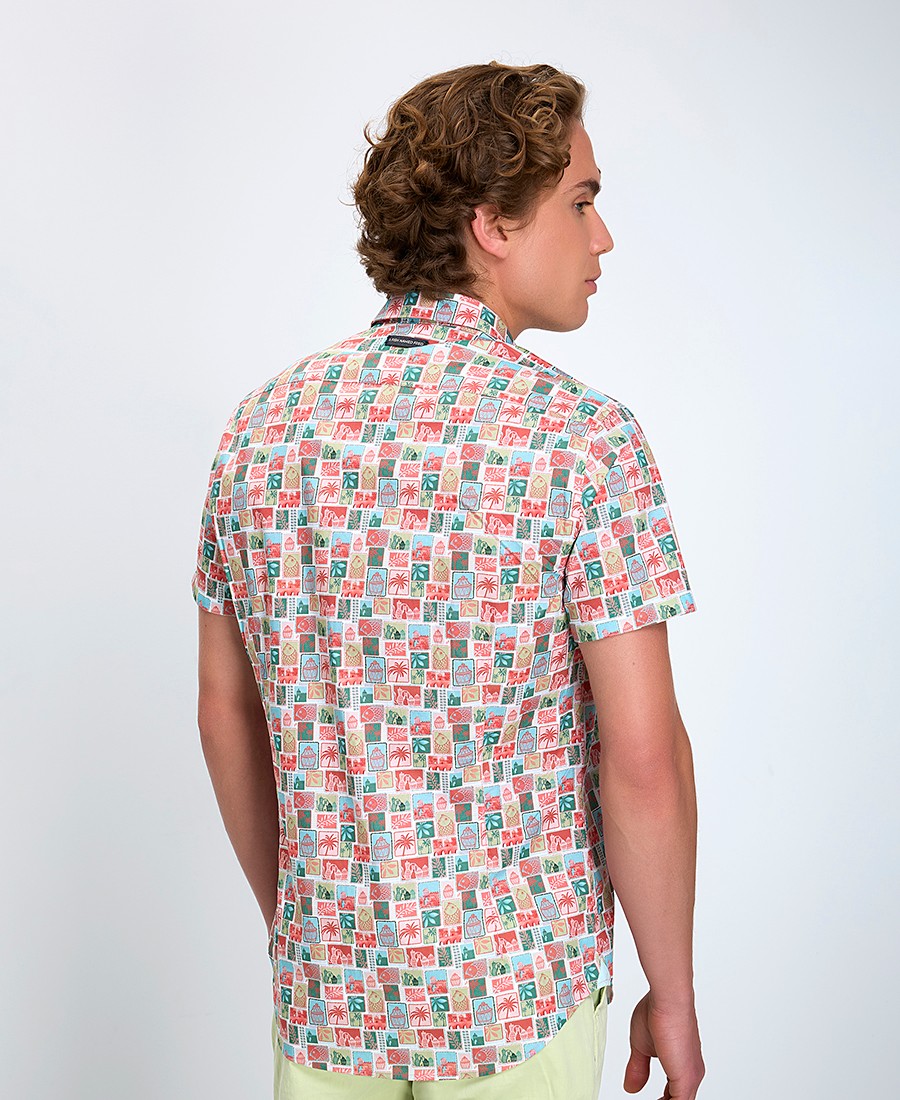 A Fish named Fred Ανδρικό Πουκάμισο Κοντομάνικο με Στάμπα Regular Fit φωτογραφία