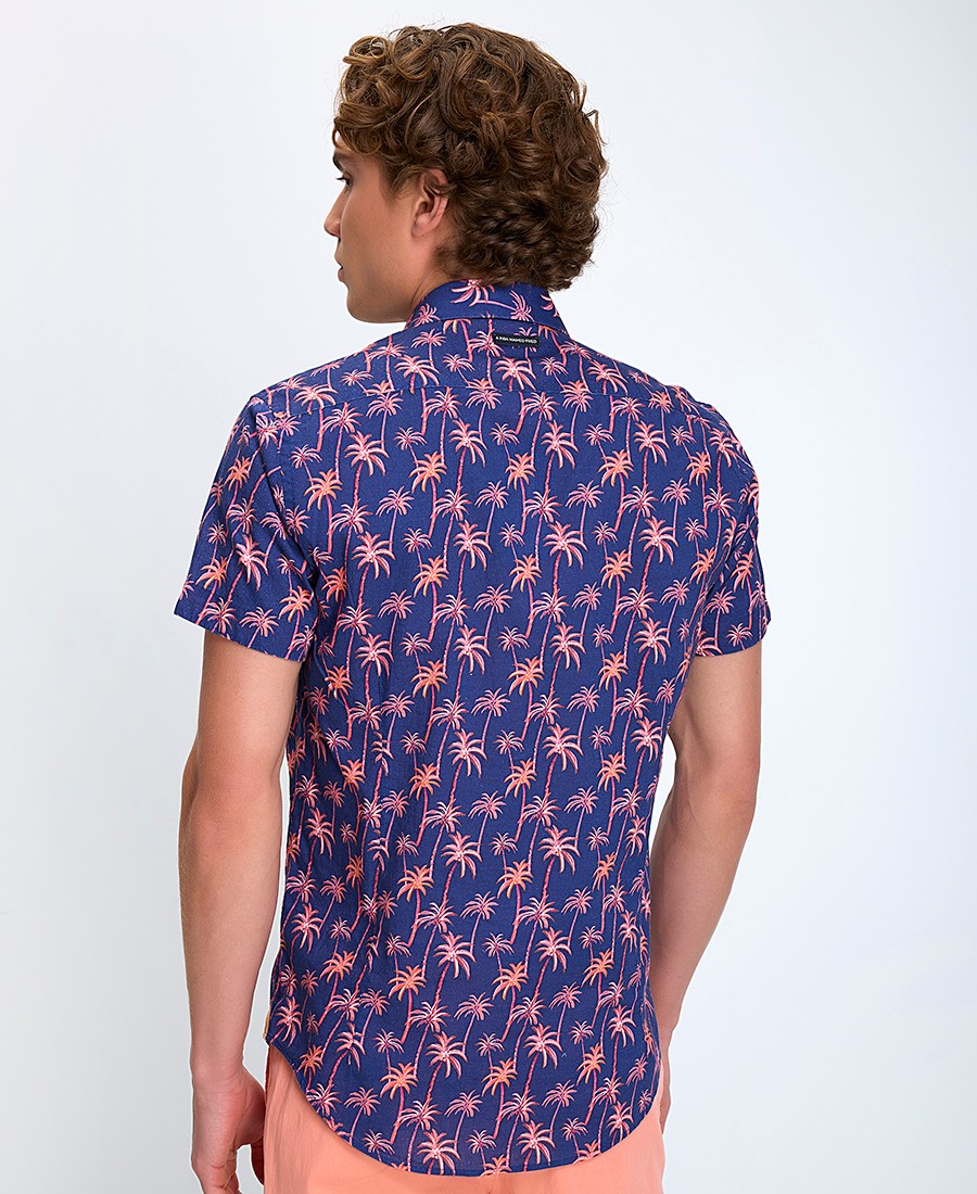 A Fish named Fred Ανδρικό Πουκάμισο Κοντομάνικο Palm Trees Regular Fit φωτογραφία