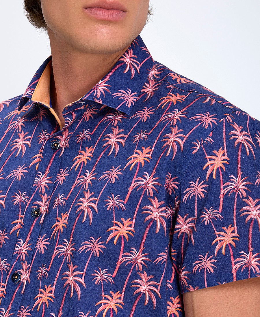 A Fish named Fred Ανδρικό Πουκάμισο Κοντομάνικο Palm Trees Regular Fit φωτογραφία