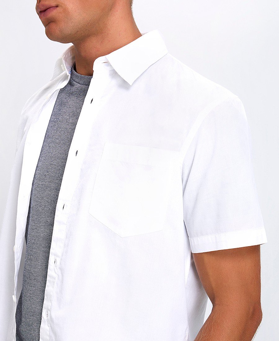 Ανδρικό Πουκάμισο Βαμβακερό με Κοντό Μανίκι και Τσέπη Modern Fit φωτογραφία