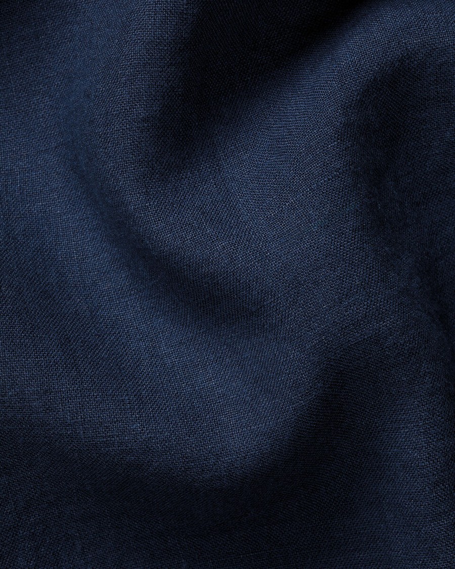 Charles Tyrwhitt Ανδρικό Πουκάμισο Λινό Κοντομάνικο Slim Fit σε Μπλε Σκούρο φωτογραφία