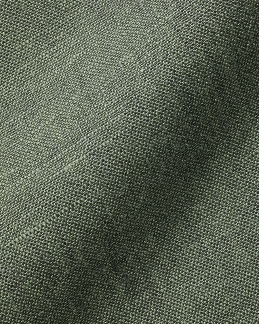 Charles Tyrwhitt Ανδρικό Πουκάμισο Λινό Κοντομάνικο Slim Fit σε Λαδί φωτογραφία