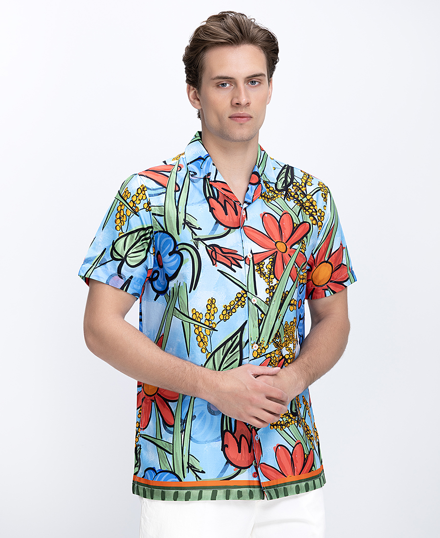 A Fish Named Fred Ανδρικό Πουκάμισο Regular Fit Με Ελαστική Υφή Και Κλασικό Γιακά