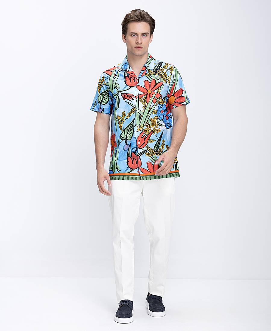 A Fish Named Fred Ανδρικό Πουκάμισο Regular Fit Με Ελαστική Υφή Και Κλασικό Γιακά φωτογραφία