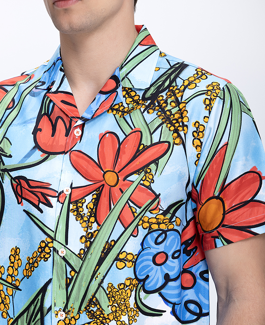 A Fish Named Fred Ανδρικό Πουκάμισο Regular Fit Με Ελαστική Υφή Και Κλασικό Γιακά φωτογραφία